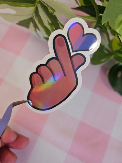 Pride Finger Heart Die Cut Stickers