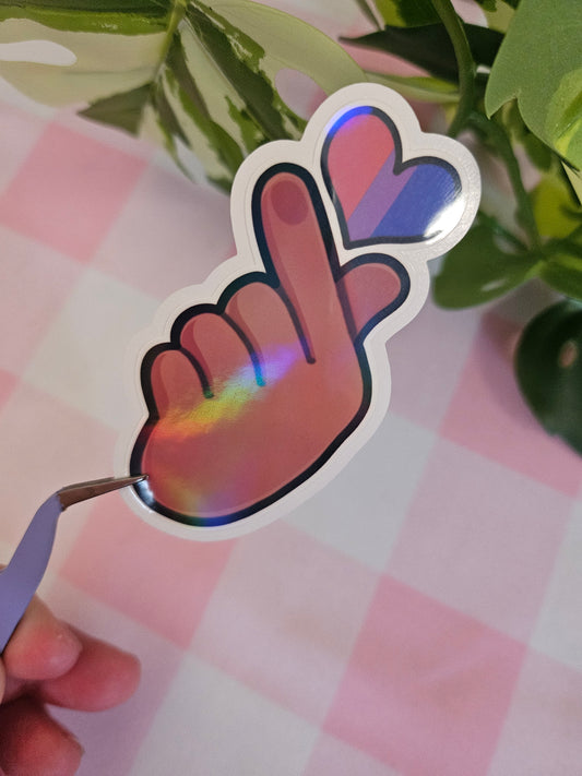 Pride Finger Heart Die Cut Stickers