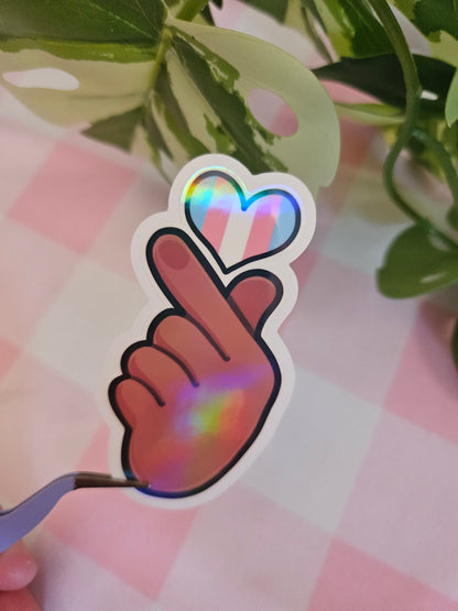 Pride Finger Heart Die Cut Stickers