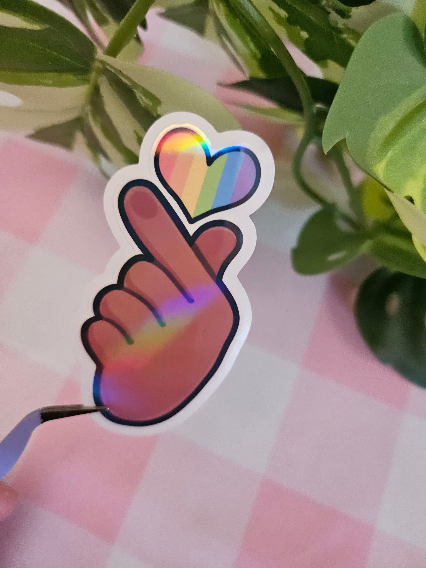 Pride Finger Heart Die Cut Stickers