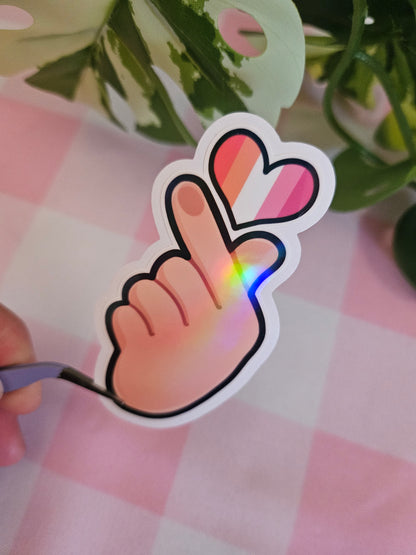 Pride Finger Heart Die Cut Stickers