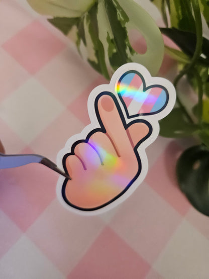 Pride Finger Heart Die Cut Stickers