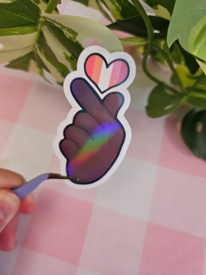 Pride Finger Heart Die Cut Stickers