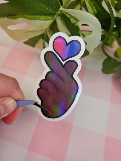 Pride Finger Heart Die Cut Stickers