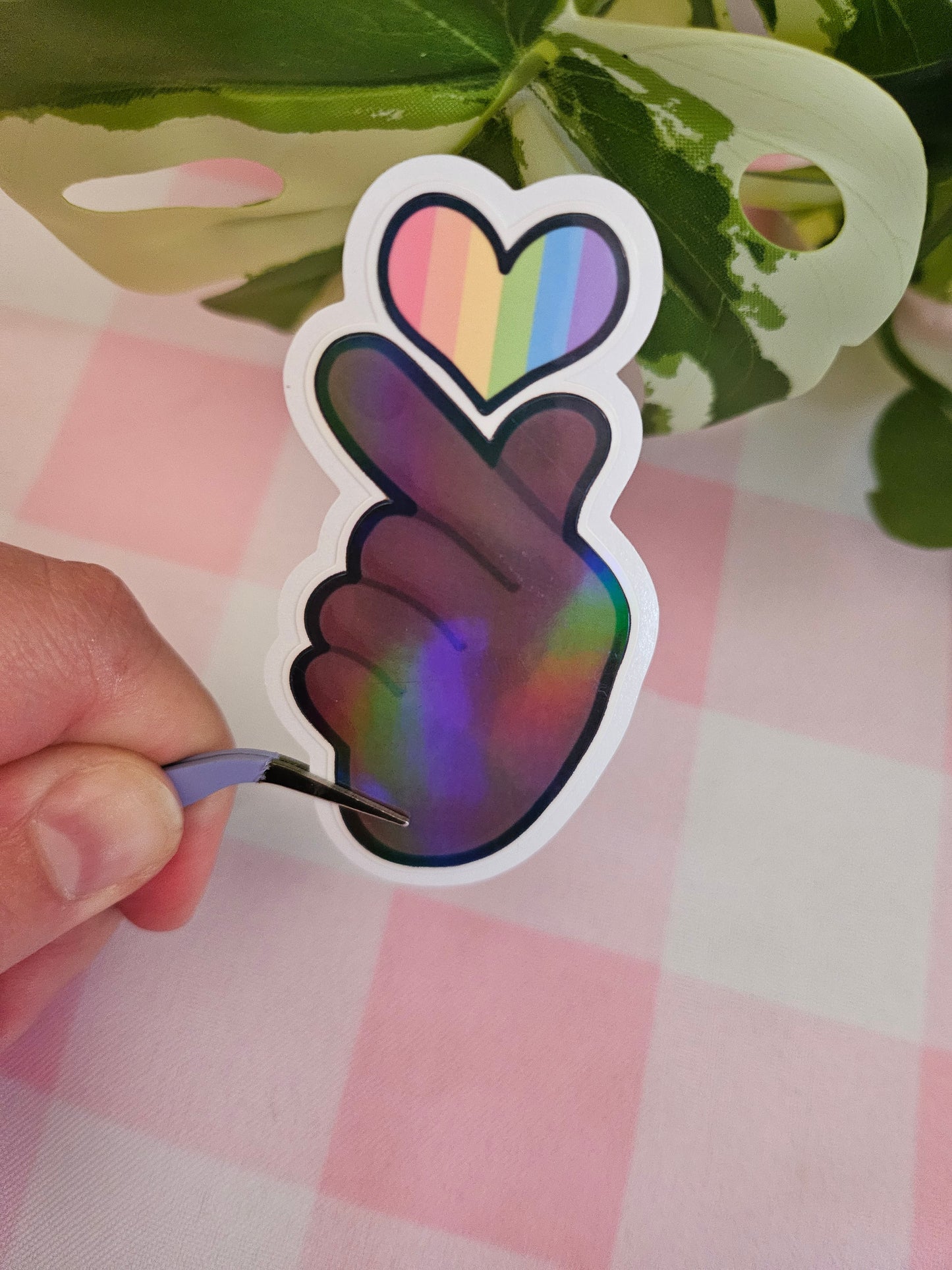 Pride Finger Heart Die Cut Stickers