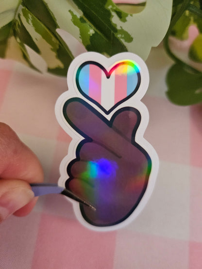 Pride Finger Heart Die Cut Stickers
